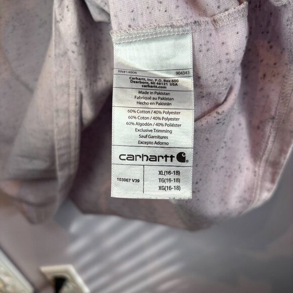 Womens Carhartt Lilac heather Tshirt with Pocket Size XL - Picture 3 of 5